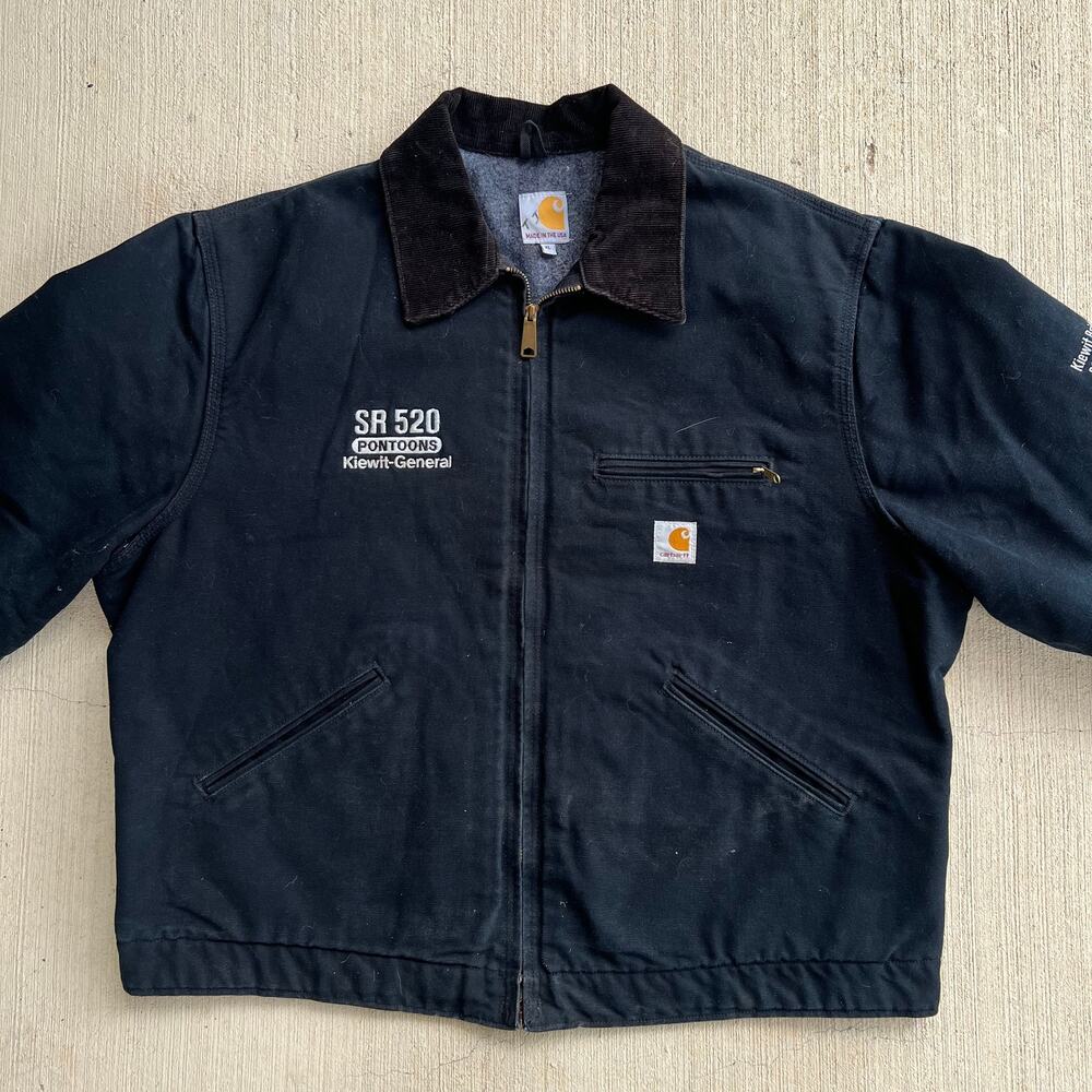 Carhartt J001 Blk Black Detroit Work Wear Jacket - Gem